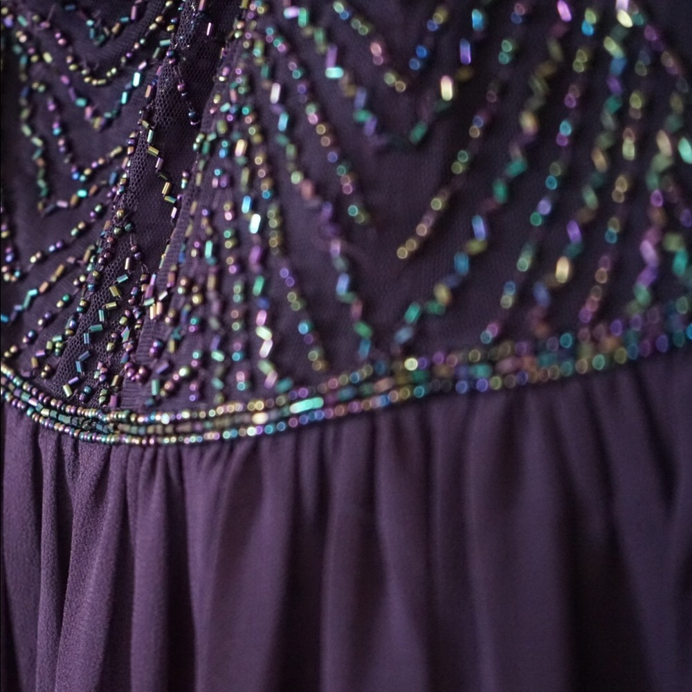 Dark purple beaded maxi dress